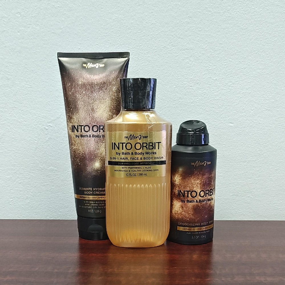 Bath & Body Works INTO ORBIT Men's Collection 3 Piece Body Care Bundle Set